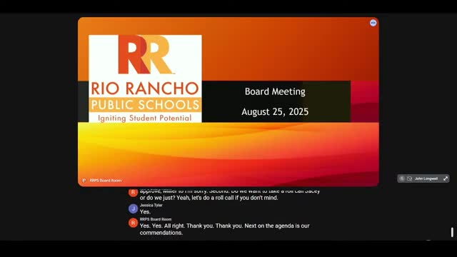 Board commends Rio Rancho Fire Rescue and Intel for school‑supply donations