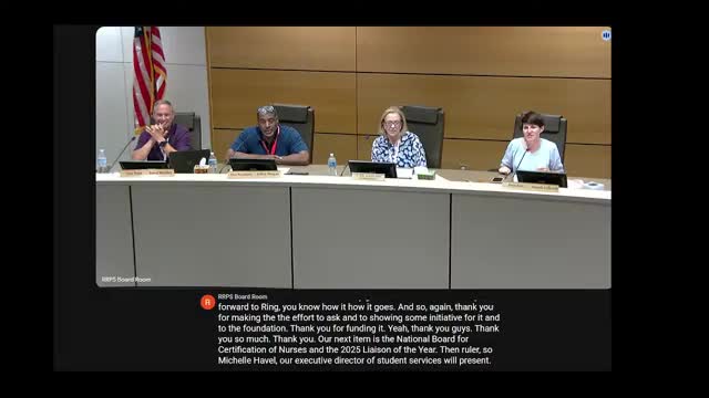 District school nursing leader Lynn Wheeler honored; board hears nurses funded through Medicaid