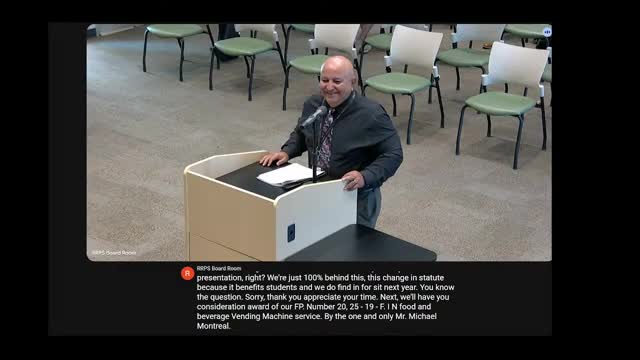 Rio Rancho approves multi-vendor awards for school vending machines, emphasizes nutrition standards