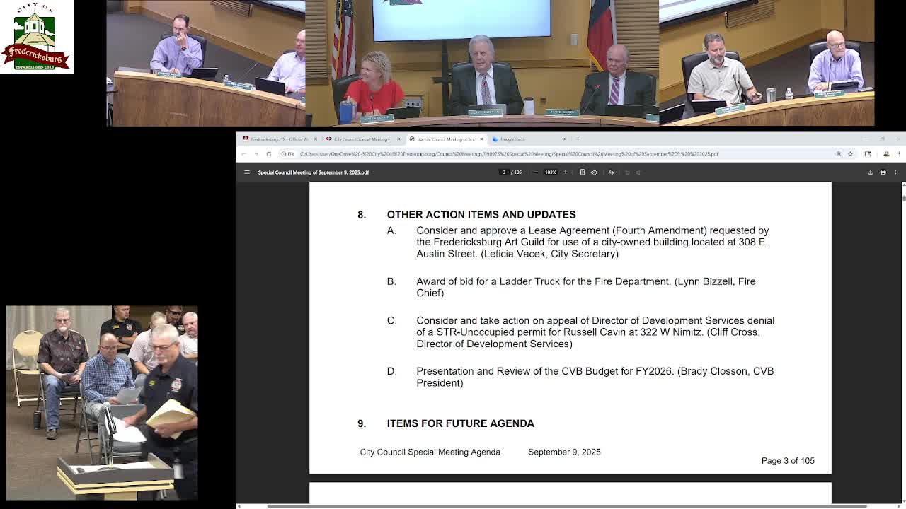 Council approves purchase of ladder truck for fire department, cost about $2.01 million; delivery years away