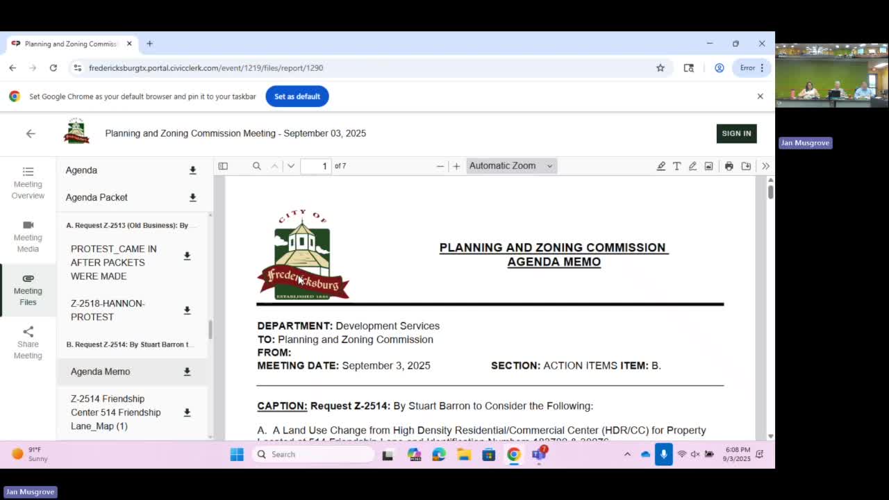 Commission approves land‑use and zoning recommendation to reclassify three parcels to C2 commercial