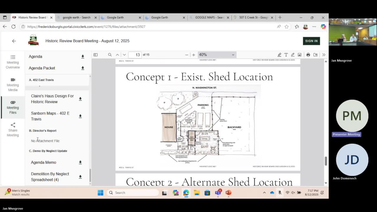 Staff to review Keller Oaks house for potential landmarking; board raises enforcement concerns on demolition‑by‑neglect