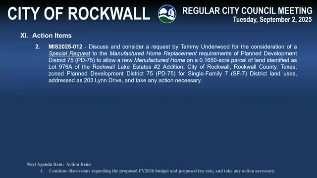 Rockwall council denies special exception for manufactured-home replacement in Lake Rockwall Estates