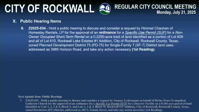 Council approves non‑owner short‑term rental at 3985 Horizon Road after neighbor concerns