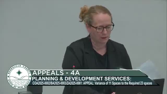Bernalillo County upholds parking-variance for PB&J Family Services at 900 Armijo, 4-1