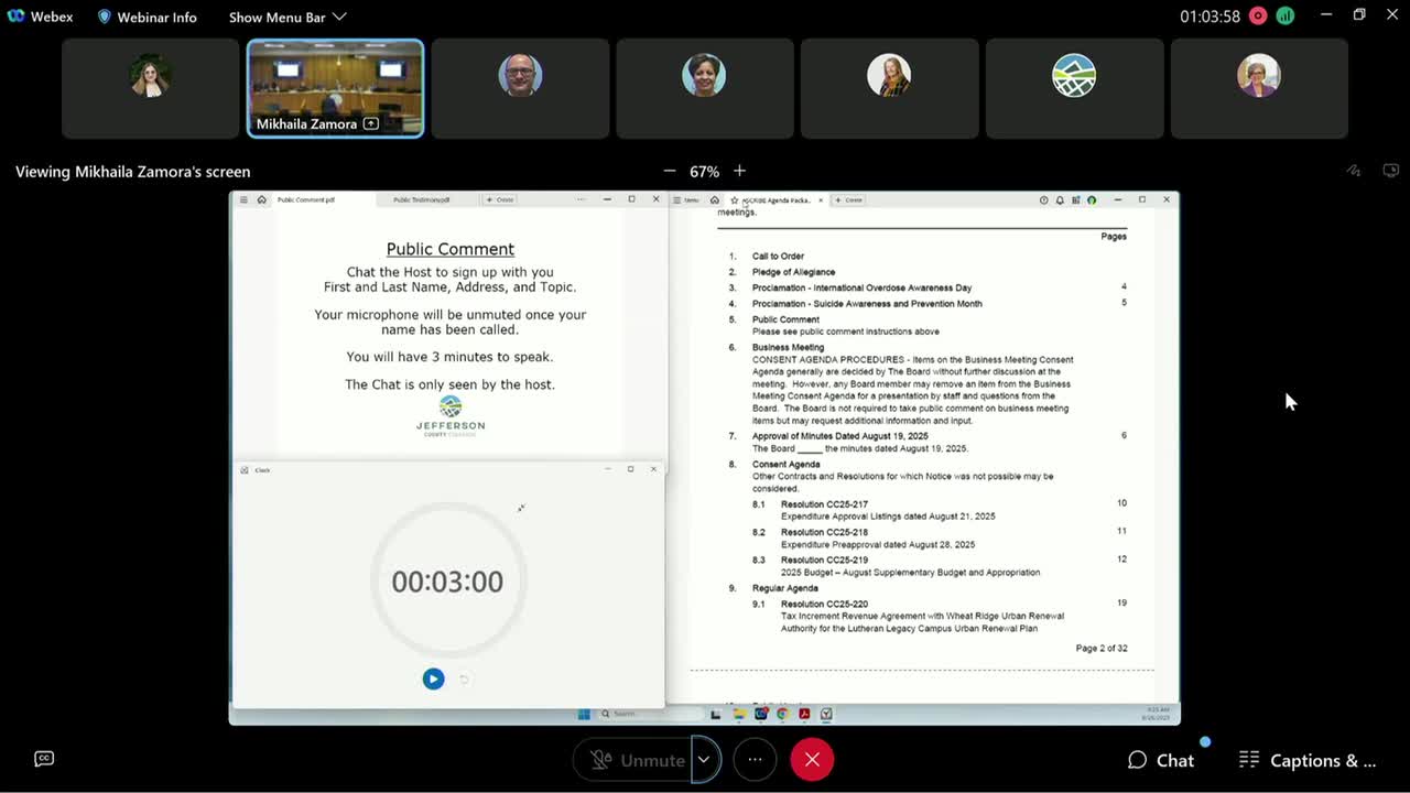 Jefferson County updates tax‑increment agreement for Lutheran Legacy Campus, removes incorrect inclusionary‑housing recital
