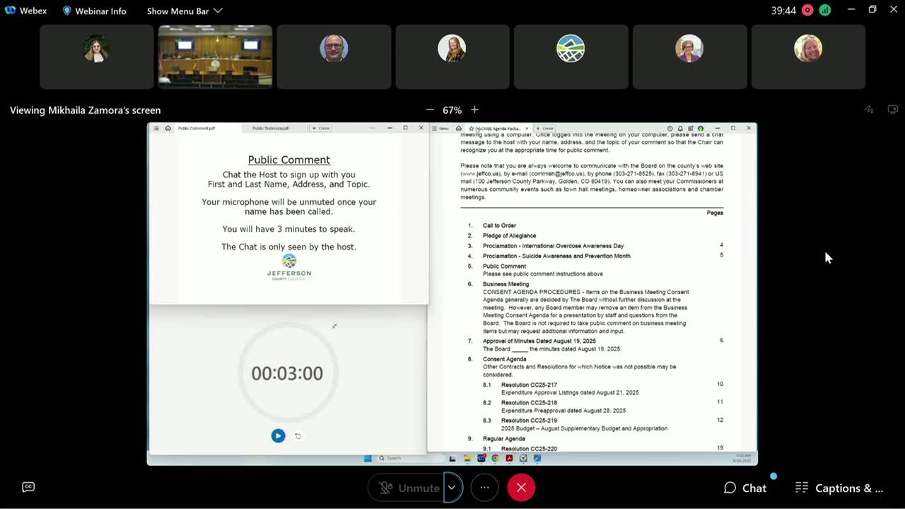 Jefferson County proclaims International Overdose Awareness Day and Suicide Awareness Month