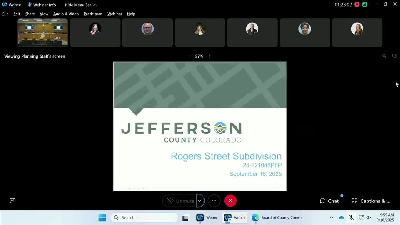 Commissioners approve Rogers Street subdivision into 14 single‑family lots; staff placed mylar and conditions on final plat