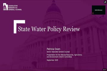 Staff outlines state water policy review process; committee asked for questions