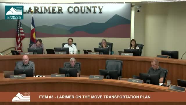 Larimer on the Move transportation plan paused after federal guidance prompts wording changes