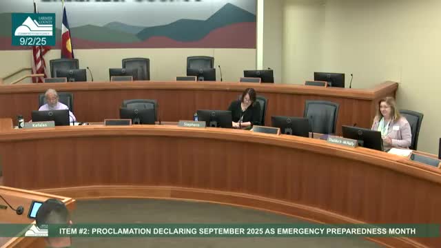 Larimer County proclaims September as Emergency Preparedness Month; emergency management highlights community outreach