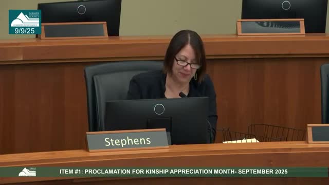 Larimer County proclaims September 2025 National Kinship Appreciation Month; commissioners praise kinship caregivers