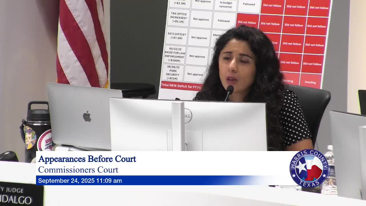 Harris County Residents Urge Retention of Funding Amid Budget Review