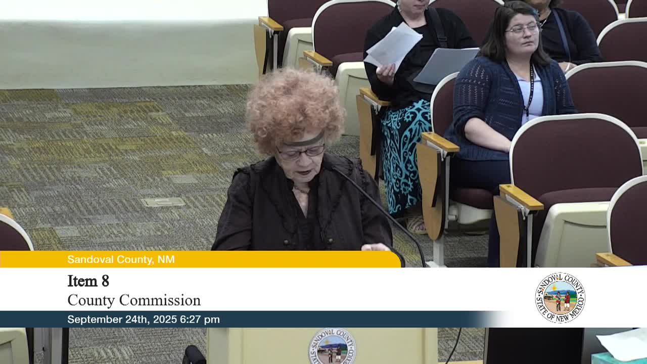 Amanda Lundberg addresses land use issues at Rio Rancho commissioners meeting