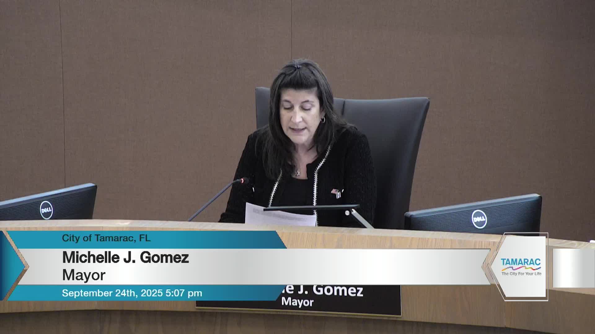 Tamarac City Commission Establishes 7 Mills Operating Millage Rate for Fiscal Year 2026