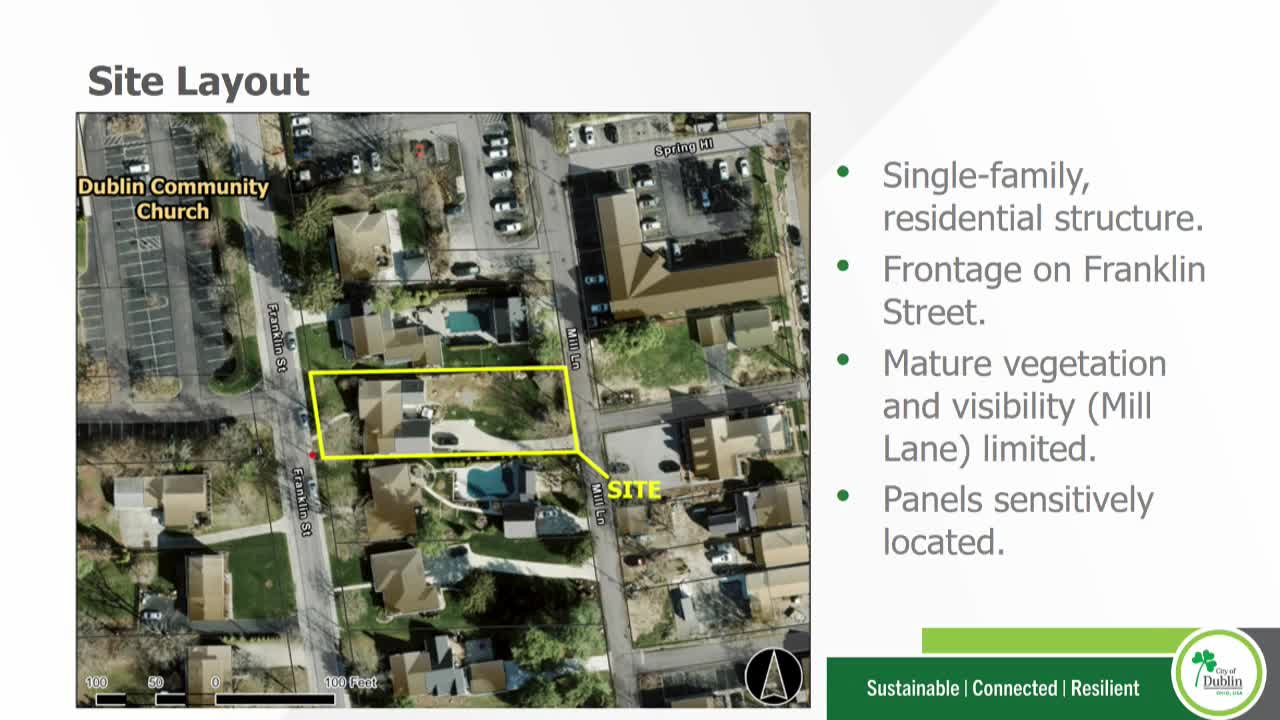 Applicant Proposes Solar Panel Installation on Franklin Street Home