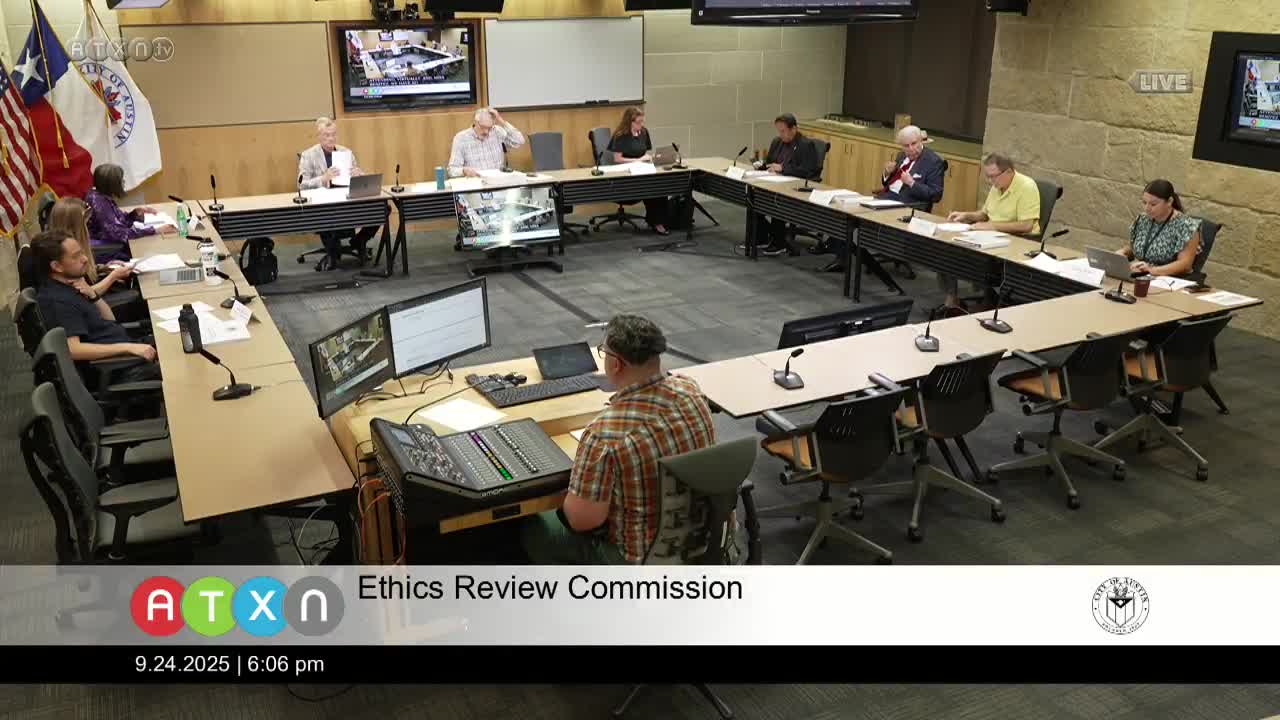 Austin Ethics Review Commission Approves Minutes and Considers Ordinance Amendments
