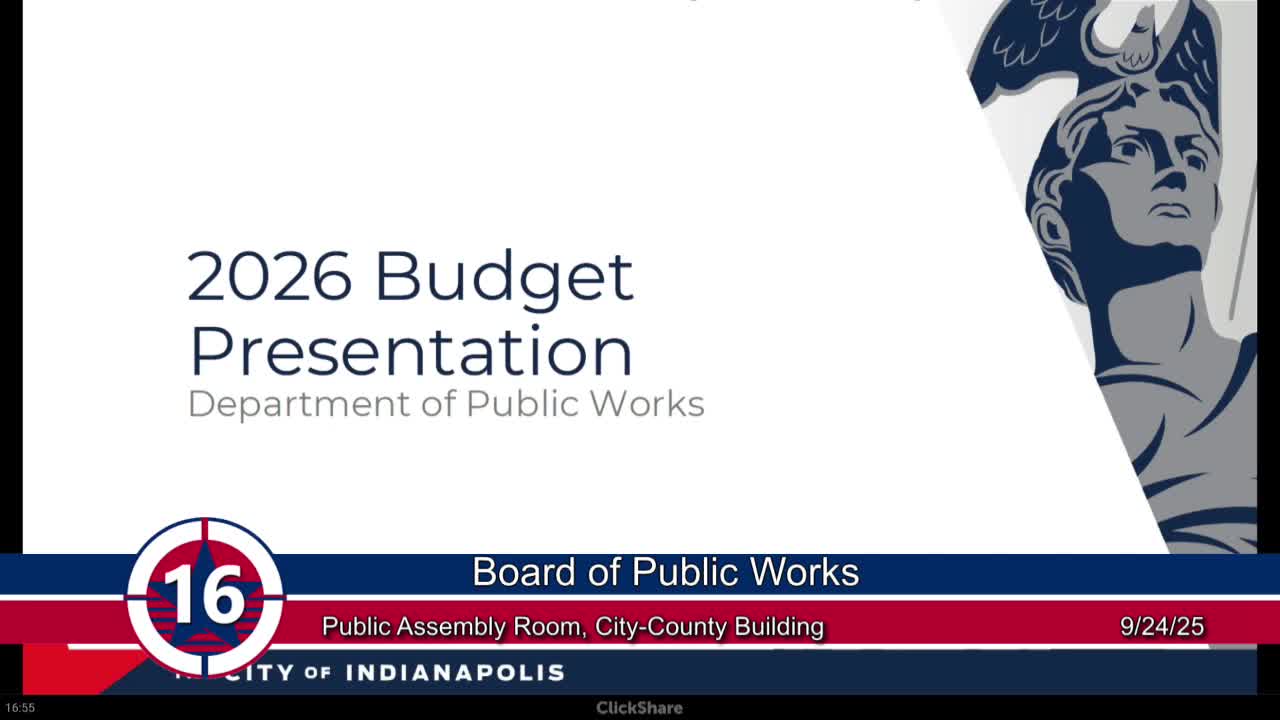 Department of Public Works presents 2026 budget focusing on infrastructure and safety