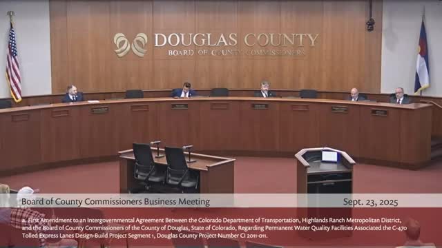 Highland Ranch Metro District Amends Water Quality Agreement With CDOT for C 470 Project
