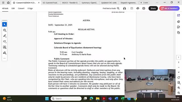 Montezuma County Board Enforces Public Comment Rules During Recent Meeting