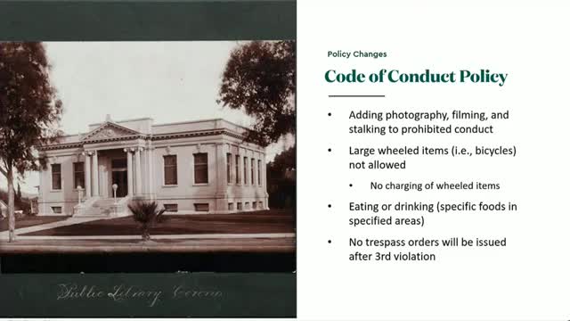 Library Board Updates Conduct Policy to Enhance Safety and Food Regulations