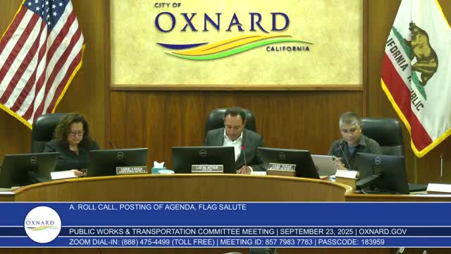 Public Works and Transportation Committee Reviews Channel Islands Harbor Water Quality Update