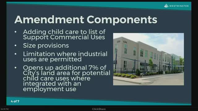 City Council Considers Childcare Amendments for Employment Land Use Accessibility