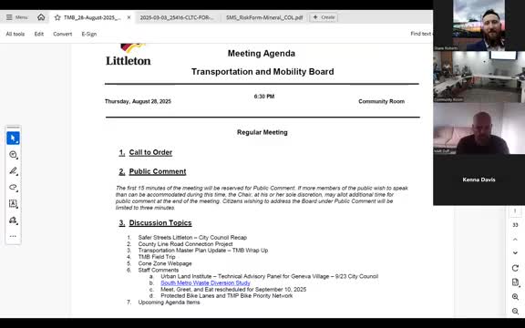 Littleton Council Discusses Strategic Plan for Safer Streets and Pedestrian Safety Improvements