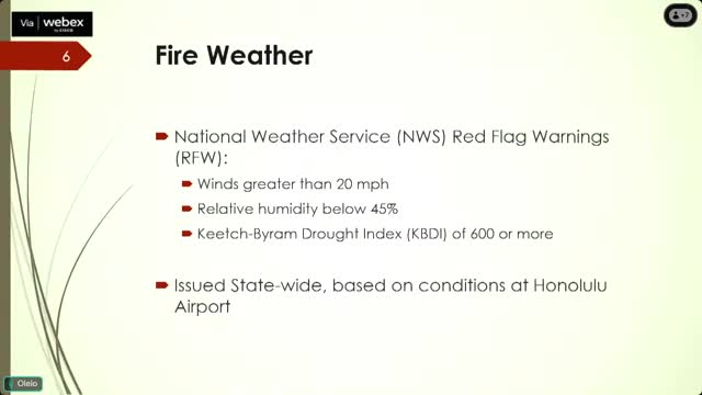 Hawaii Officials Discuss Fire Weather Risks and Mitigation Strategies for Local Communities