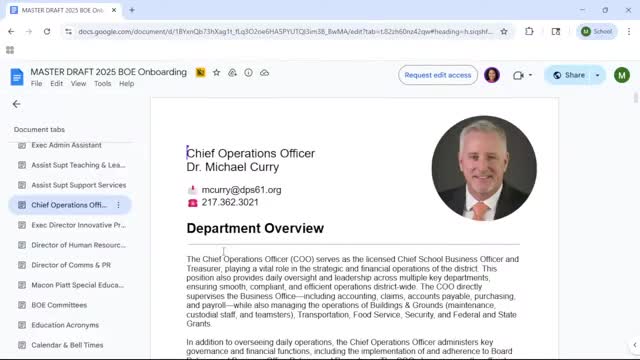 Operations leader reports completed Dansby project, cash-handling reforms and a proposed $17M bond plan