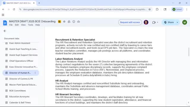 Human resources reports vacancy drop, hiring plan and delays for some international teachers