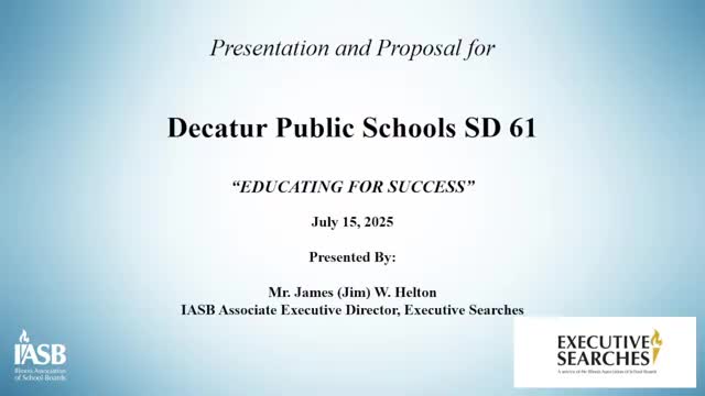 ISB consultant outlines superintendent search process, timeline and fee options