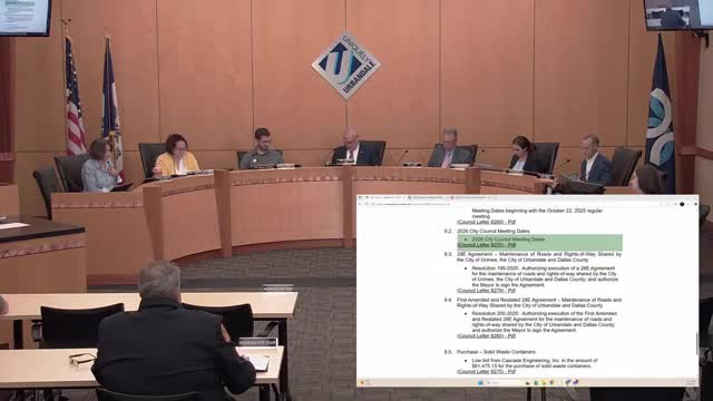 Council approves 28E road-maintenance agreements with Grimes and Dallas County