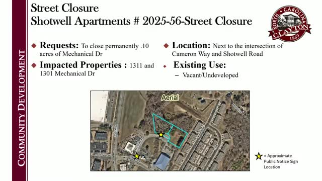 Council approves Shotwell Apartments street closure and municipal bond conduit for financing