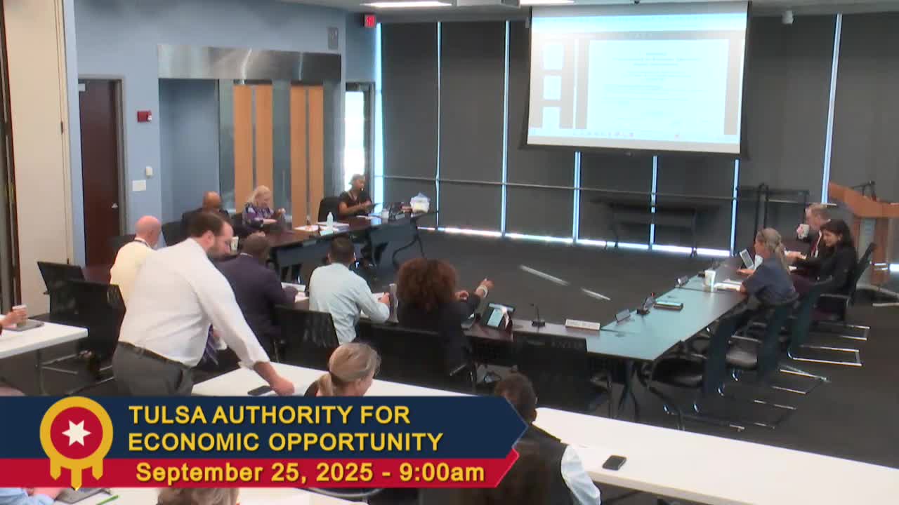Tulsa Authority for Economic Opportunity Reviews Economic Strategies and Approves Housing Initiatives