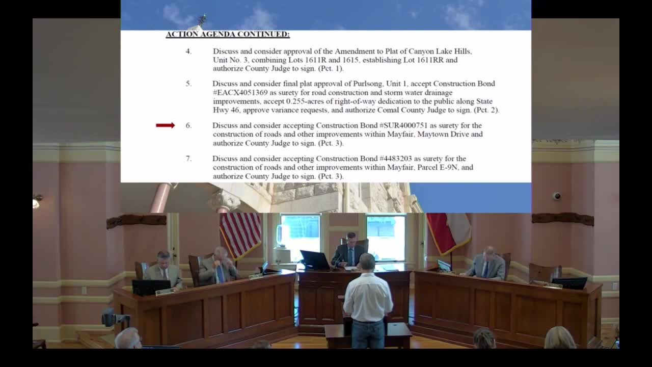 Comal County approves construction bonds and grants for road and historical surveys