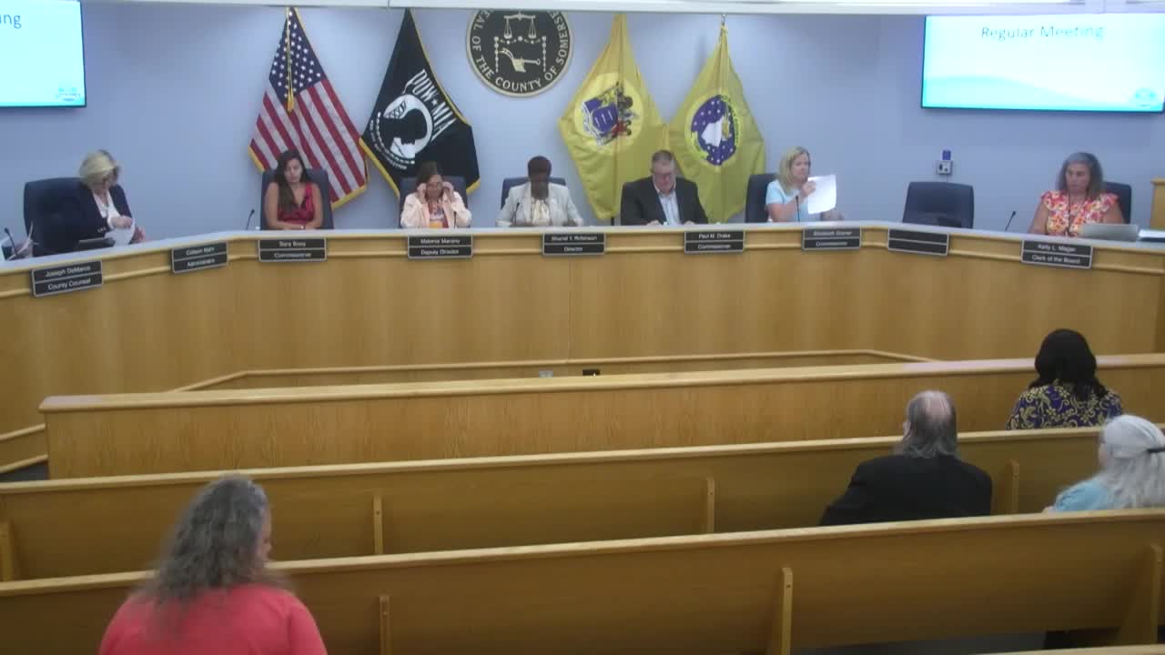 Somerset County commissioners adopt capital bond ordinance 25-1399 and approve multiple resolution blocks