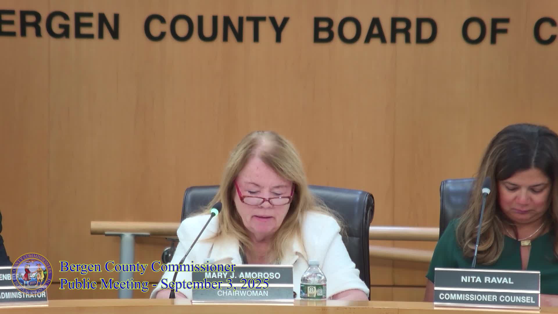 Bergen County commissioners approve consent agenda including drainage repairs, home‑repair loan and sheriff radio purchase