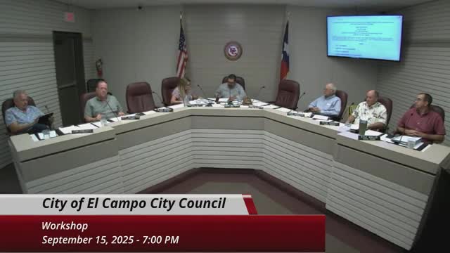 El Campo managers present FY2026 draft budget, hold adoption for next week