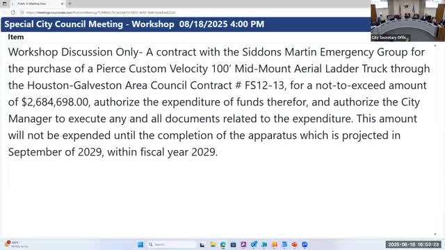 Tomball workshop debates funding plan for $2.7 million aerial ladder truck; grant status uncertain