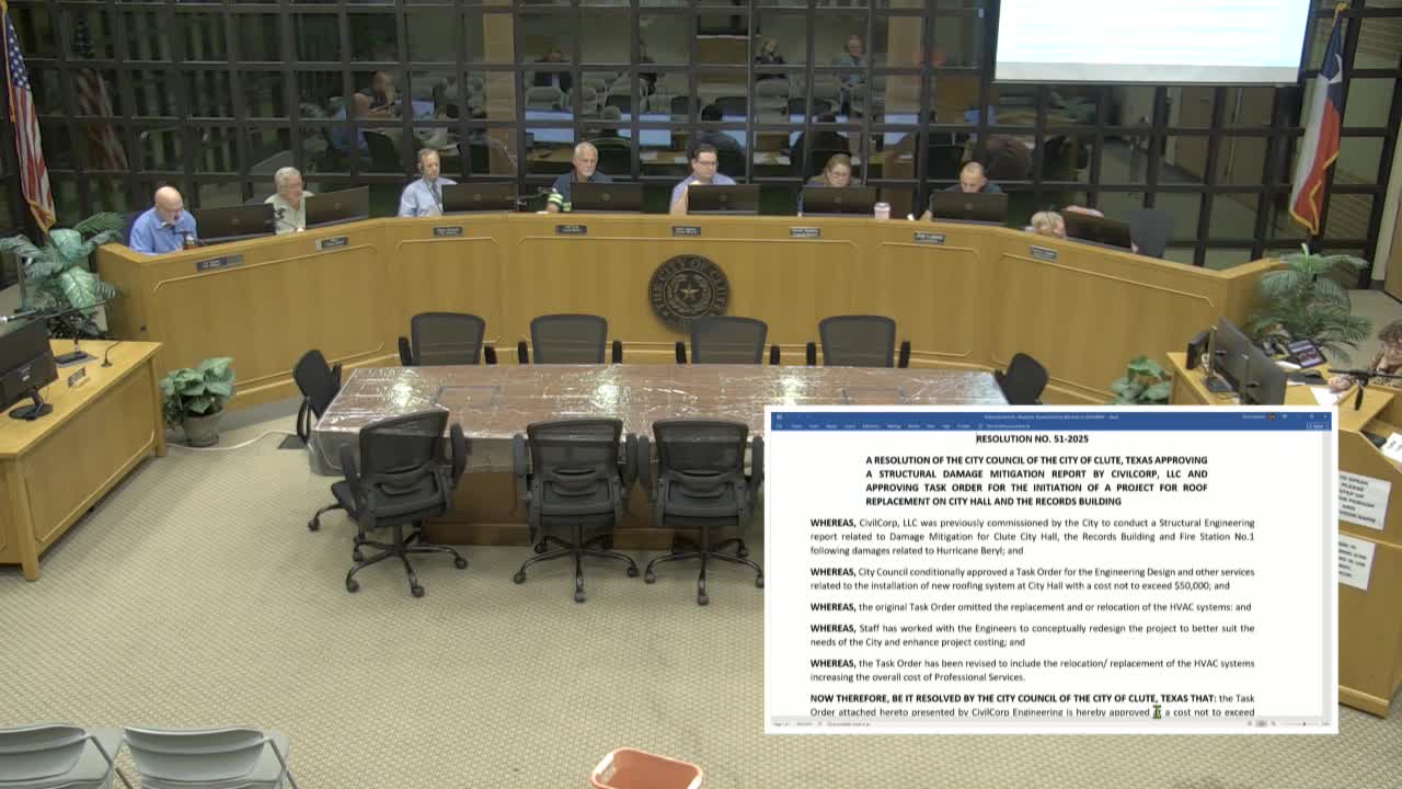Clue City Council Approves $60K HVAC Relocation and Roof Replacement Project