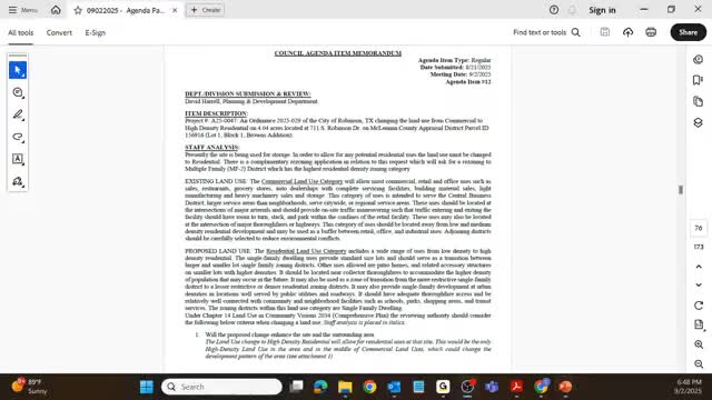 Council approves land-use change for 711 S. Robinson Drive but rejects rezoning to highest-density multifamily