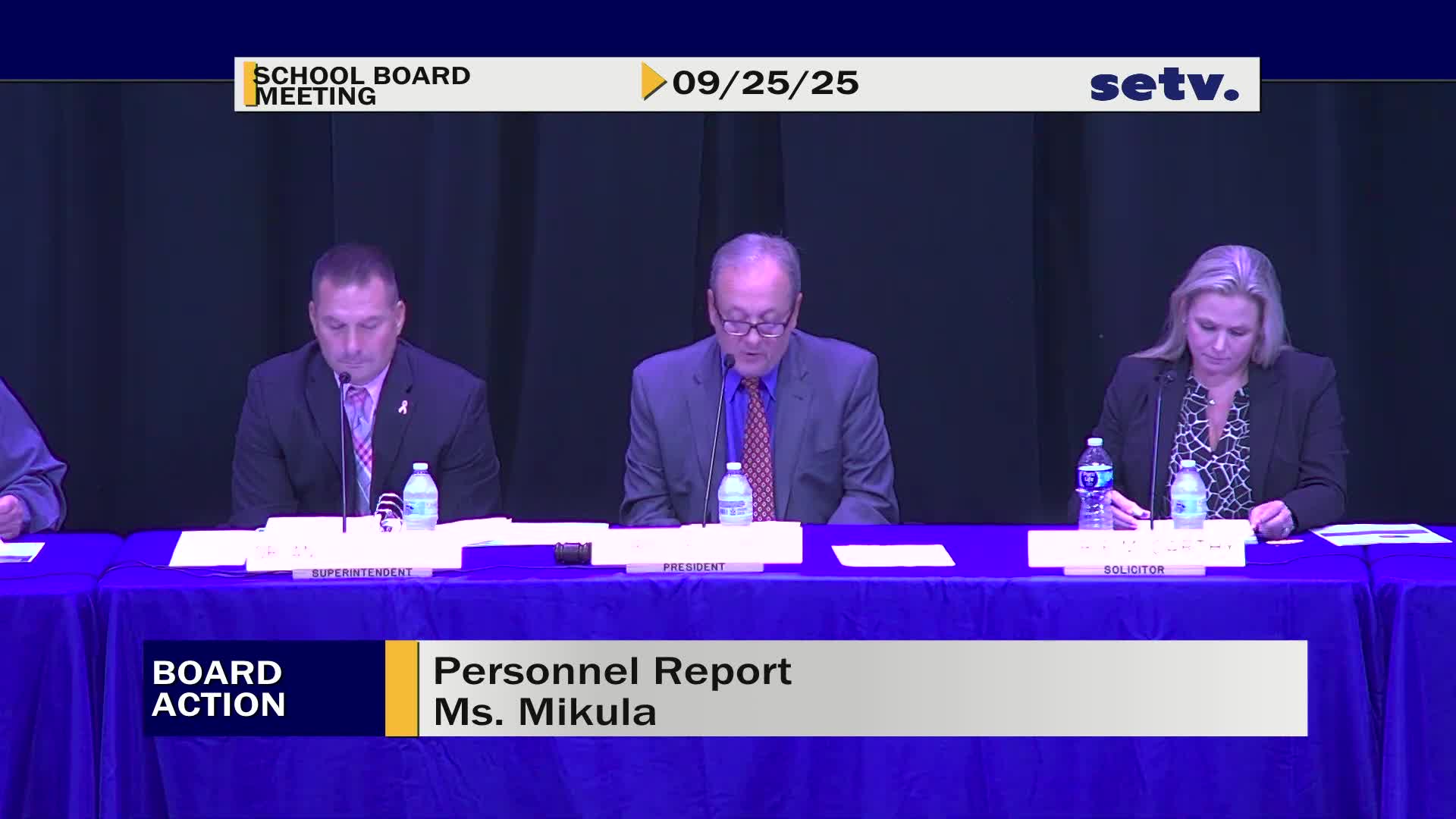 Board approves personnel report including retirements, hires and one FMLA leave