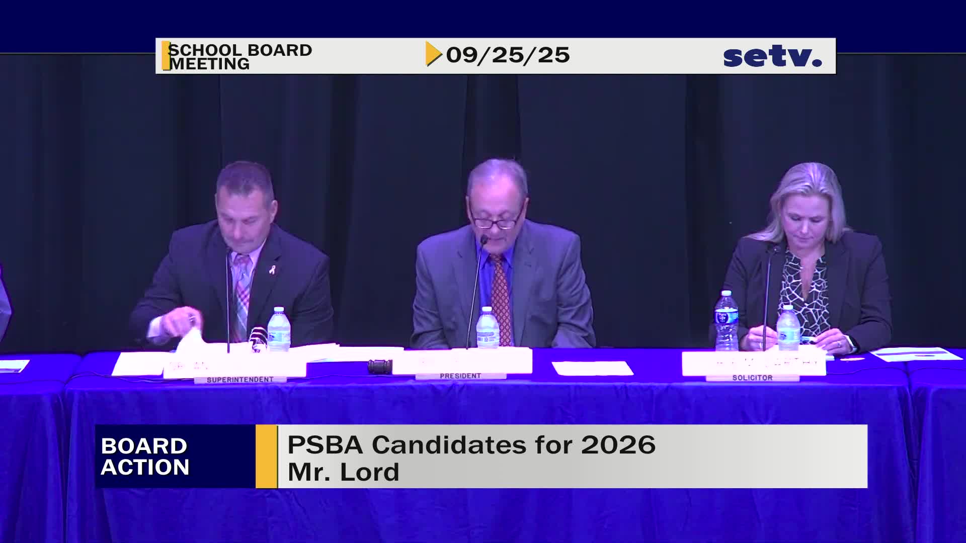 Board authorizes Miss Flynn to cast district PSBA votes for 2026 officers