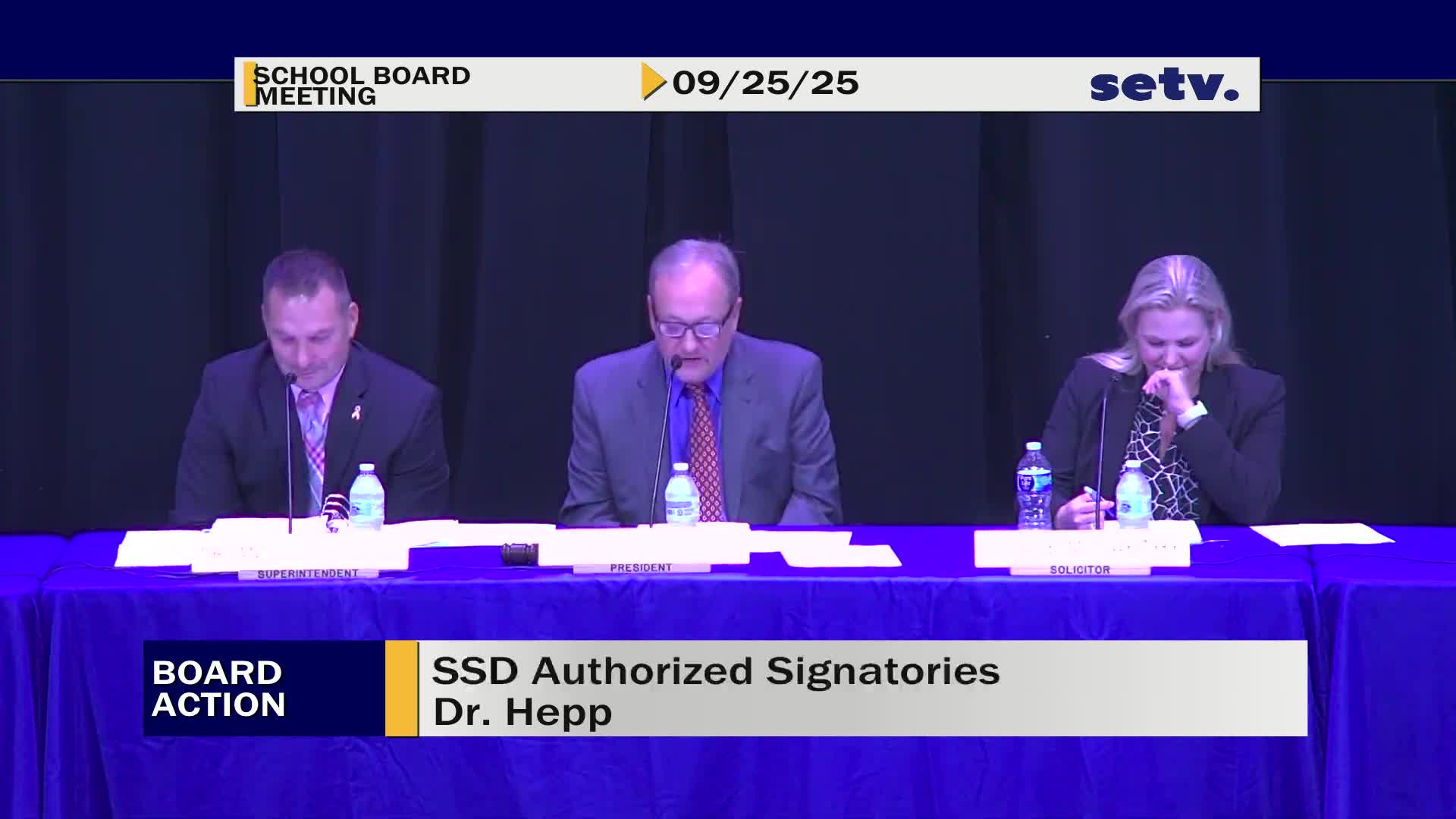 Board names Carol Corey and Nicole Hunter as authorized district signatories