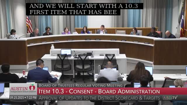 Austin ISD board narrows district scorecard, keeps three constraints after extended debate
