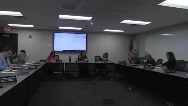 Board approves personnel items a–f, including dismissal of support staff member Spintalas