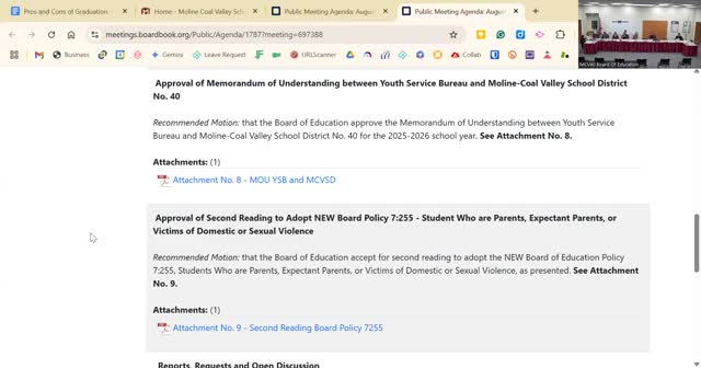 Board approves memorandum of understanding with Youth Service Bureau for 2025–26 school year