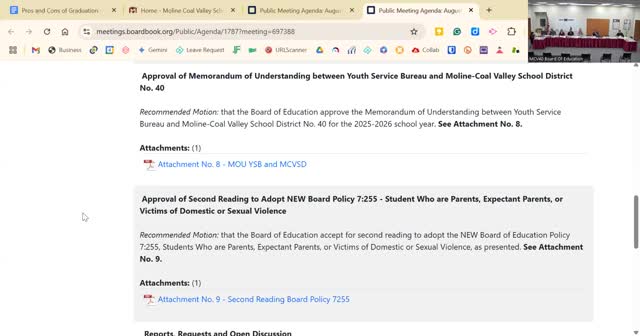 Board adopts new policy 7255 for students who are parents, expectant parents or victims of domestic violence