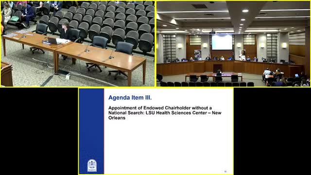 Regents' Research committee approves internal appointment to endowed chair and revises Support Fund timeline ahead of possible repeal